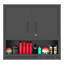 Armoire de rangement murale en métal avec porte verrouillable et 1 tablette 1 tiroir ouvert pour garage, entrepôt, assemblage requis