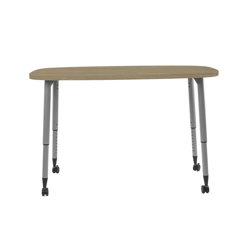 Table d'activité rectangulaire à grain de bois 31 po x 50 po Adapte, Chêne Pasadena, Argent argent