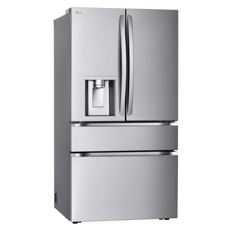 LG Smart Counter-Depth MAX, 4-Door French Door Refrigerator with Full-Convert Drawer, Print Proof Stainless Steel, 25 cu. ft.