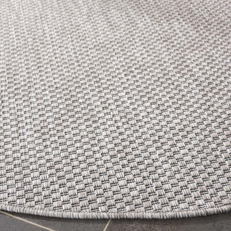 Tapis d'intérieur / extérieur de couleur unie Delmina Performance, Rond 6 pi 7 po