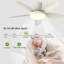 106cm 5-Blade Dimmable LED Ceiling Fan with Light Kit and Remote Control-1491069264-1491069267