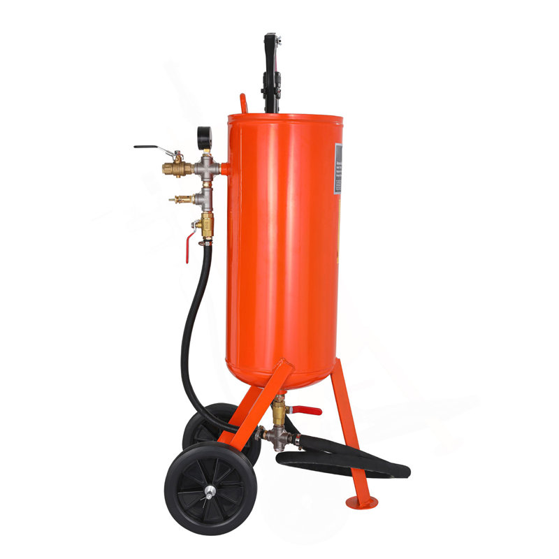 Sableuse robuste de 10 gallons, sableuse à haute pression 60-110 PSI, réservoir de sablage portable, trousse de sablage à l'air avec 2 buses en céramique et tuyau de 7,5 pi pour enlever les taches, la rouille et la peinture