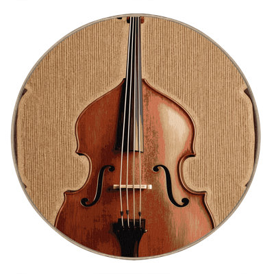 Washable Double Bass Music Area Rug