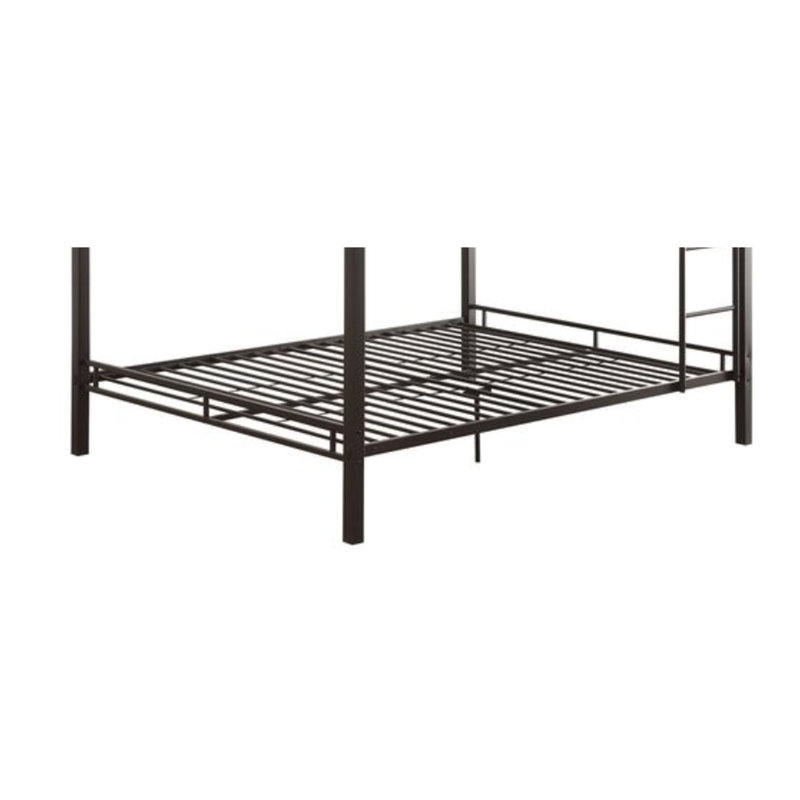 Lit double superposé en métal avec finition noir sable - Spacieux et