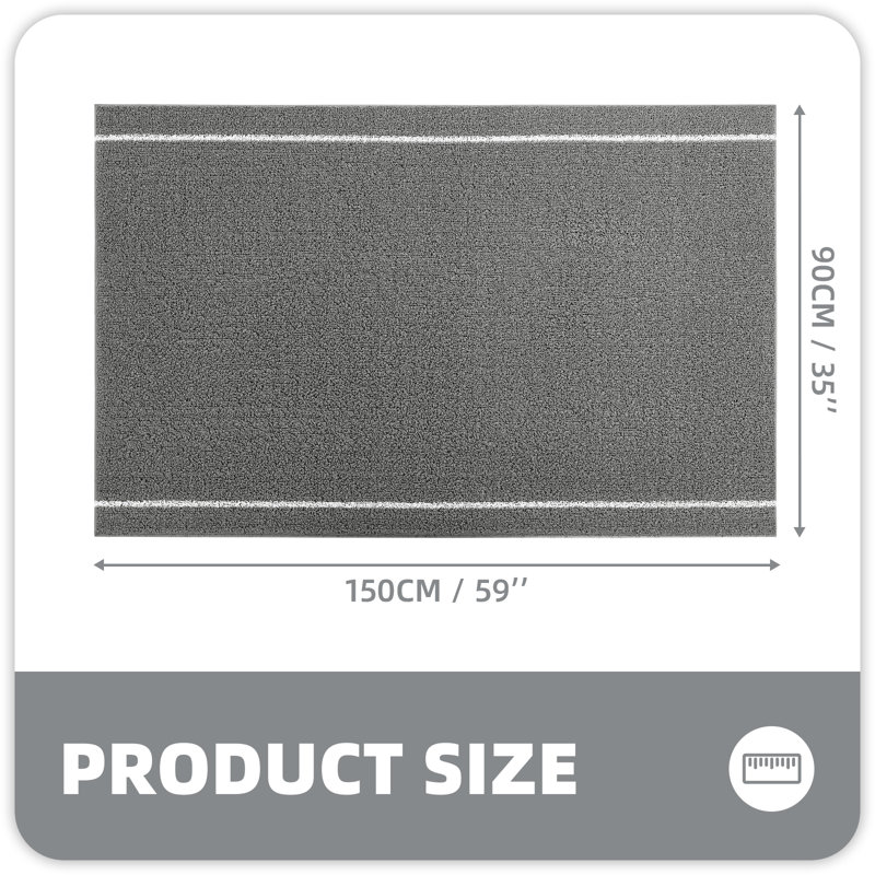 Paillasson antidérapant Diovanni, L 35 po x L 59 po, gris
