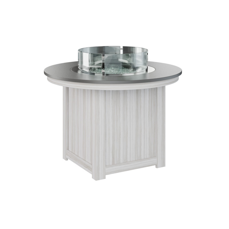 Foyer de table rond Berlin Donoma, H 37 po x l 44 po x P 44 po, Acier inoxydable martelé avec base en coquillage