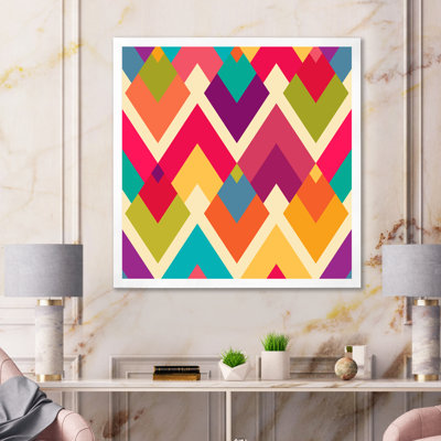 «Rhombus Geometrics in Retro Colors I», impression sur toile