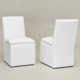 Keaton 21" Wide Modern No Assembly Upholstered Linen Side Dining Chair with Casters