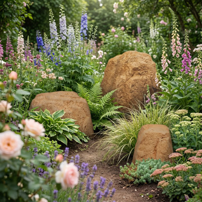 3-Piece Faux Landscape Rock Set - Sand