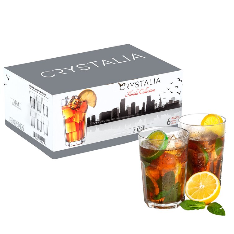 Crystalia USA 6 - Piece 12.25oz. Glass Highball Glass Glassware