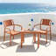 Ensemble de mobilier de patio 3 pièces, fauteuils d'extérieur et table d'appoint en polypropylène, capacité de charge de 136 kg, imperméable et résistant aux UV, idéal pour balcon, jardin ou appartement, couleur abricot marron.