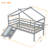 Twin House Loft Bed With Slide & Full Safety Guardrails