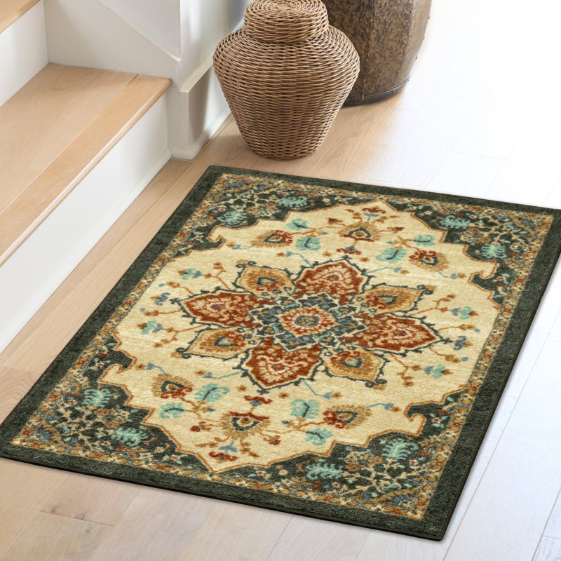 Ruby Washable Red Accent Rug, Rectangle 2'6" x 3'10"