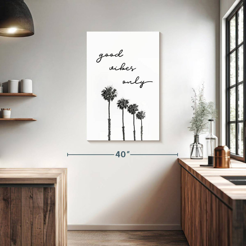 Harnek Palm Trees Good Vibes Only, H 39 po x l 26 po