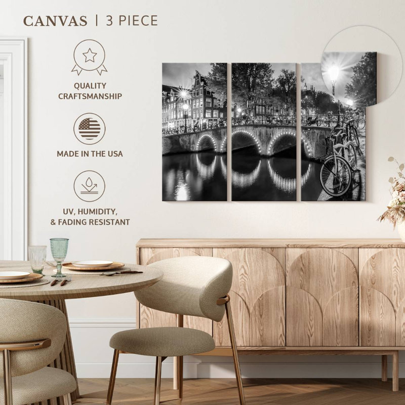 «Modern View Amsterdam», 3 pièces, H 24 po x l 38 po