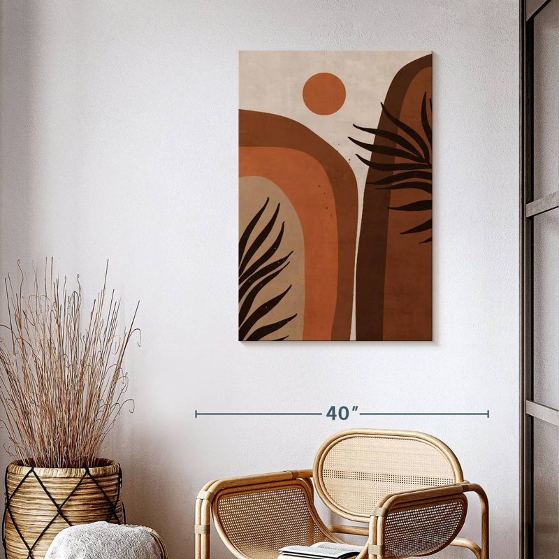 Abstrait terre cuite sur toile, H 39 po x l 26 po x P 1,25 po