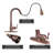 Copper Pull Down Kitchen Faucet with Single Handle Deck Plate Included-73906694