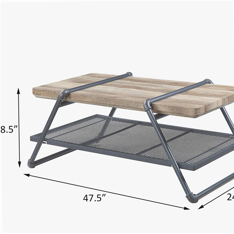 Table basse en chêne et 1 tablette