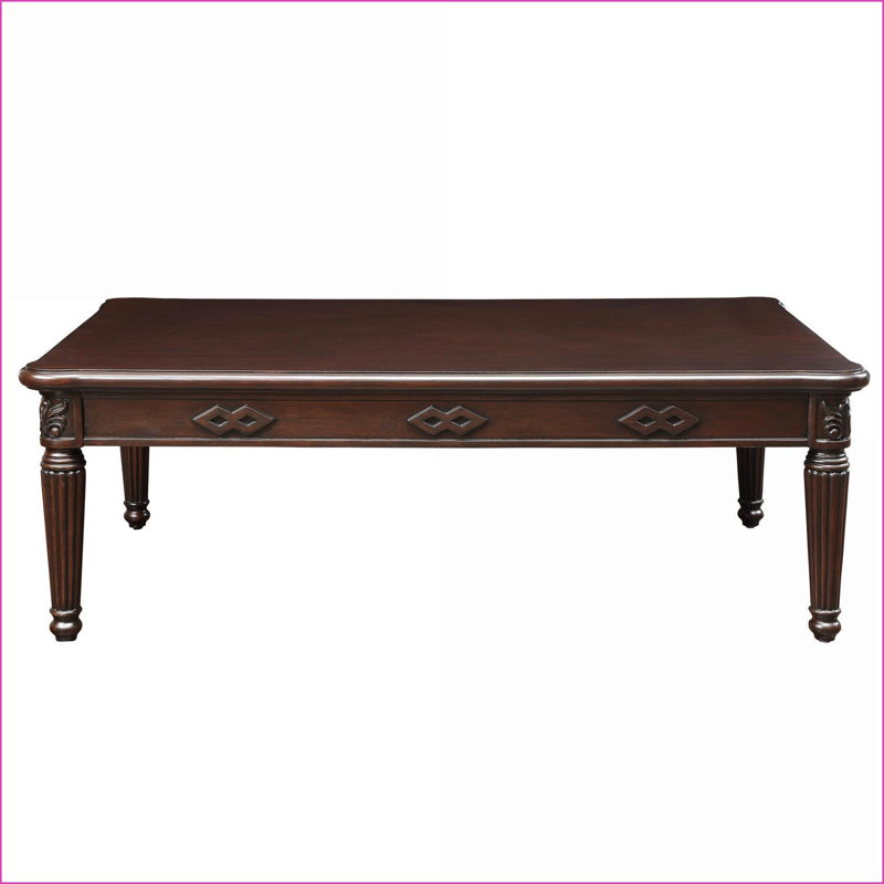 Table basse antique de forme carrée en bois festonné platine Tablette de rangement pour le salon