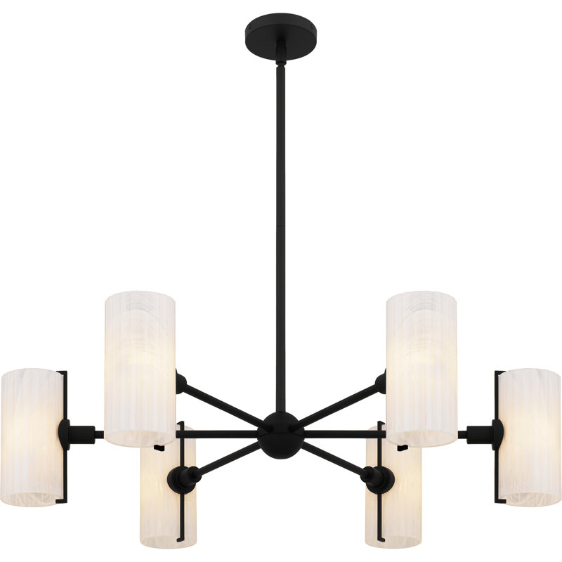 Lustre 6 lumières Curran, Noir mat