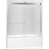 Levity 56.625" - 59.625" W 62.25" H Frameless Tub Door