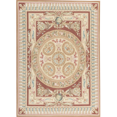 Tapis beige noué à la main de haute qualité