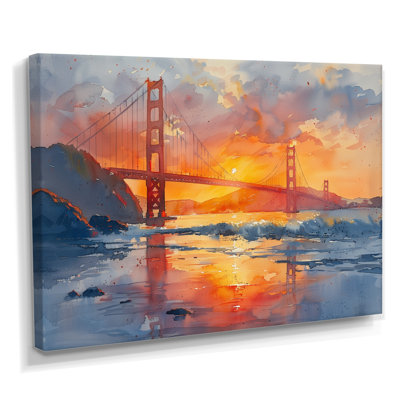Art mural jaune jaune rouge Golden Gate