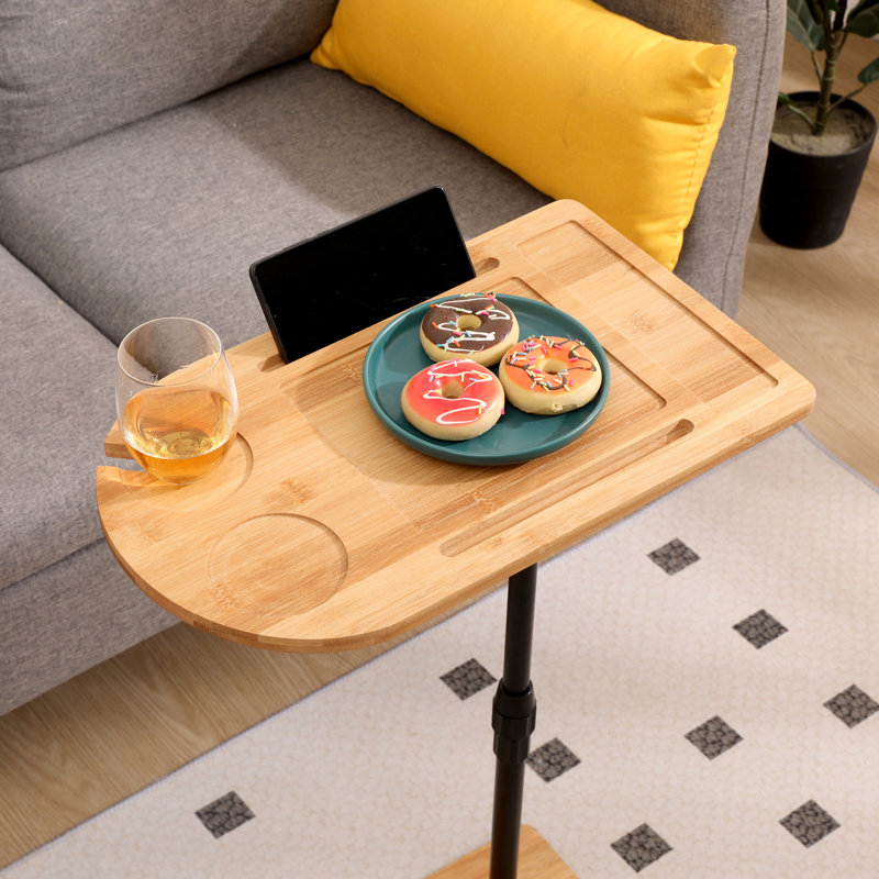 Plateau réglable en hauteur - pour les meubles de chambre à coucher Ovale + Rectangle Fonctionnel et pratique Chaises de table d'appoint Base en métal incluse