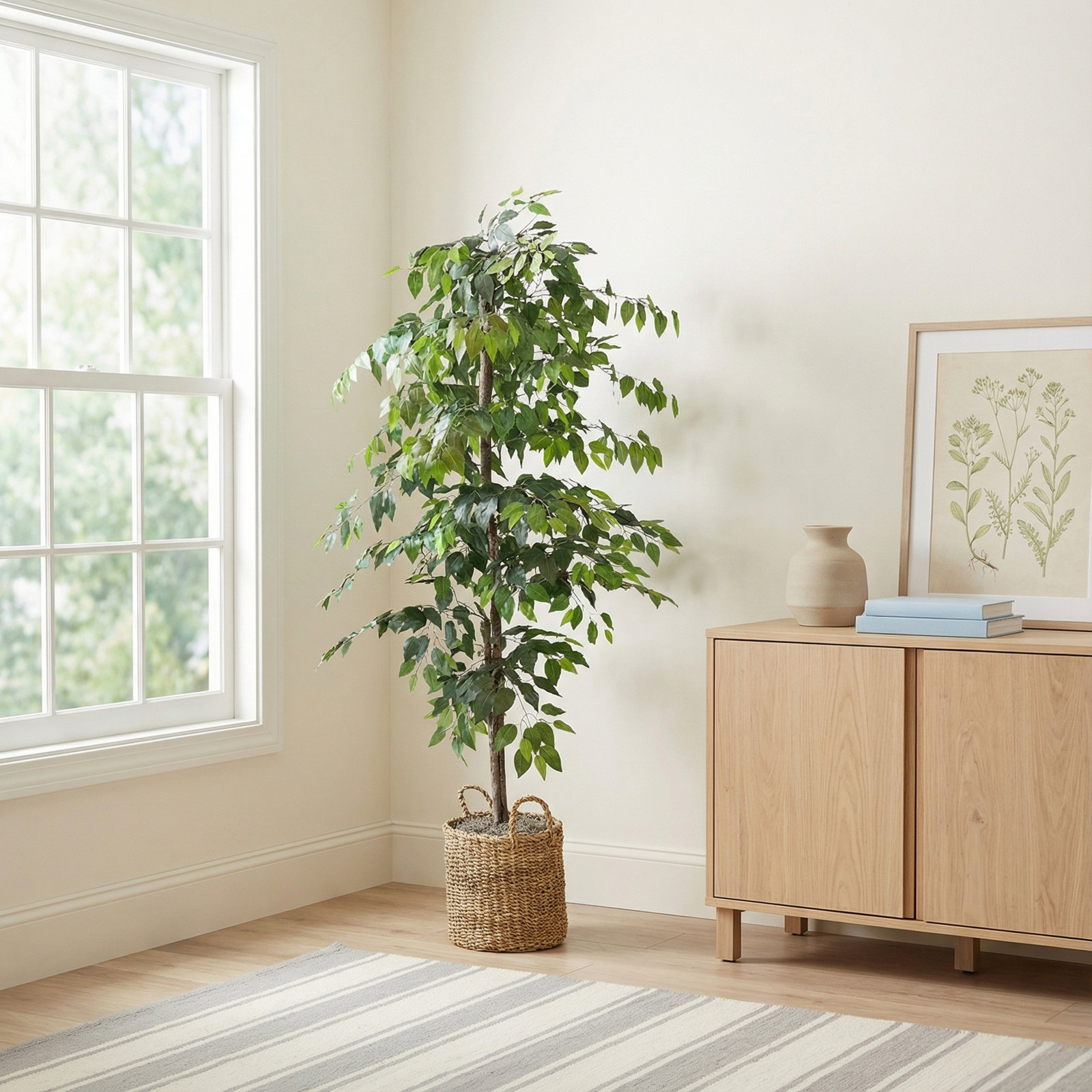 72" Artificial Ficus Tree in Basket