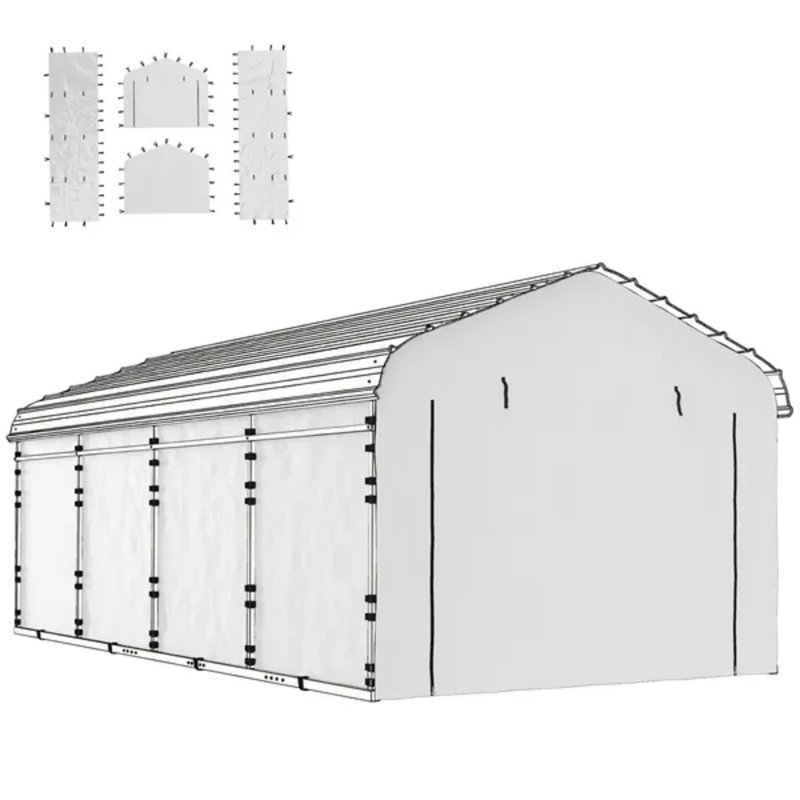 Panneau de remplacement pour abri d'auto 10 'x 15', porte latérale de l'abri d'auto imperméable Upf50 + avec porte à fermeture à glissière