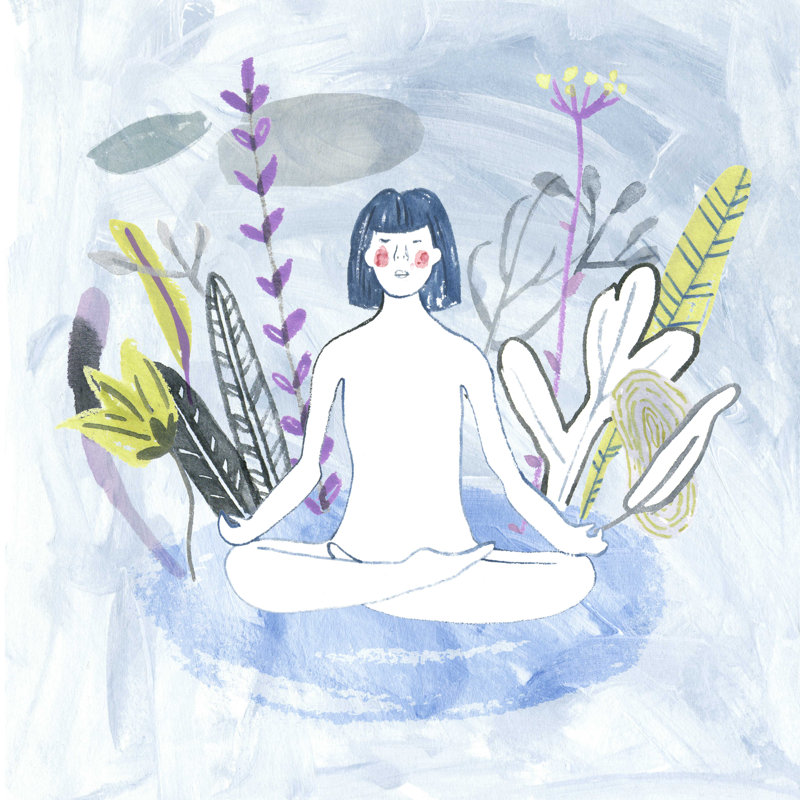 Meditation Garden Yoga III, H 12 po x l 12 po x P 1,25 po
