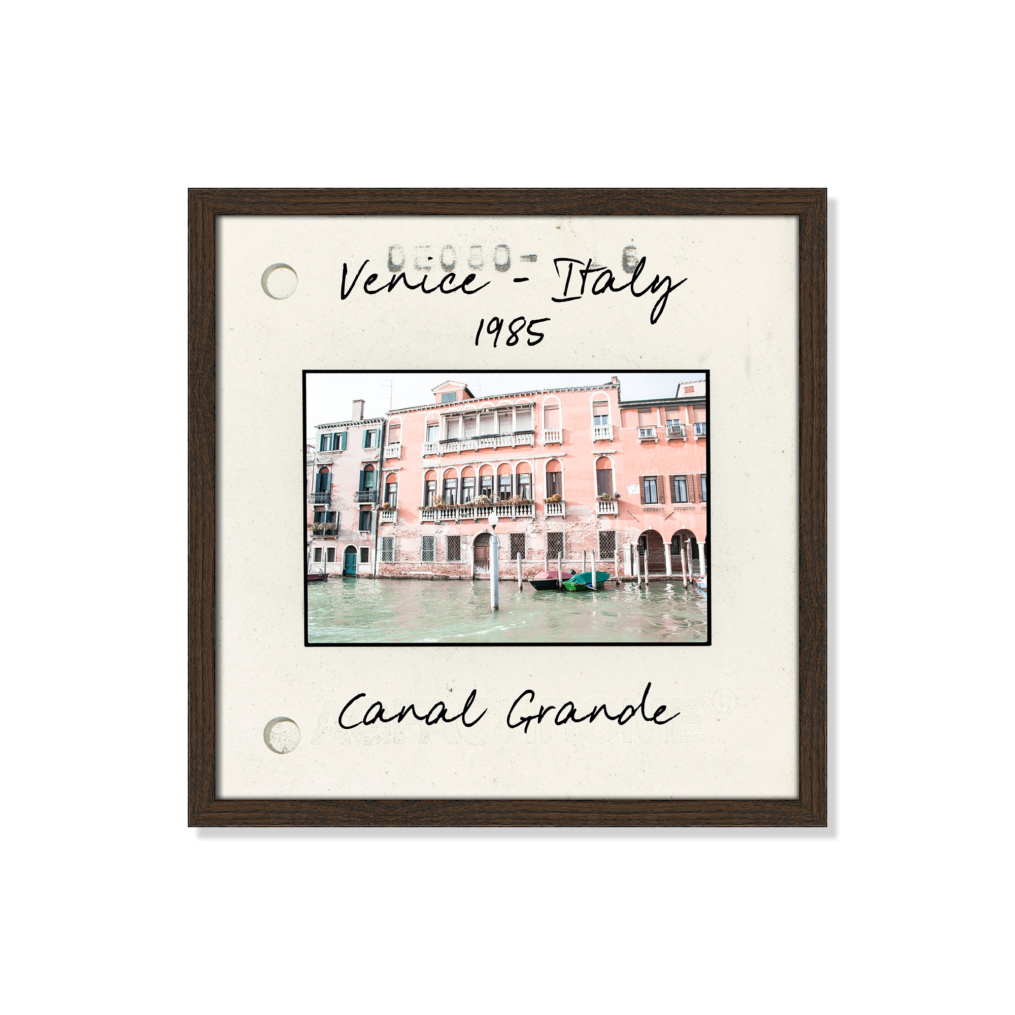 Venice, Italy - Grand Canal Print by Nan, Walnut Single Picture Framed Paper, 17" H x 17" W x 0.75" D