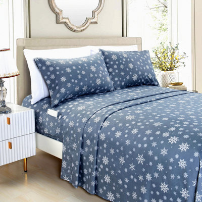 SnowflakeLux Holiday Collection - 1500 Thread Count Premium Microfiber Bedding Set for Queen Size Beds. Soft, Wrinkle and Fade Resistant Luxury Sheets.