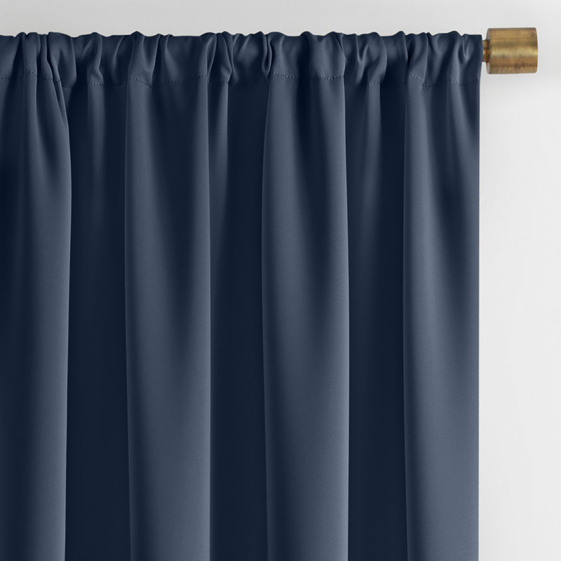 Conan Blackout Single Curtain Panel, Navy, 52"W x 84"L