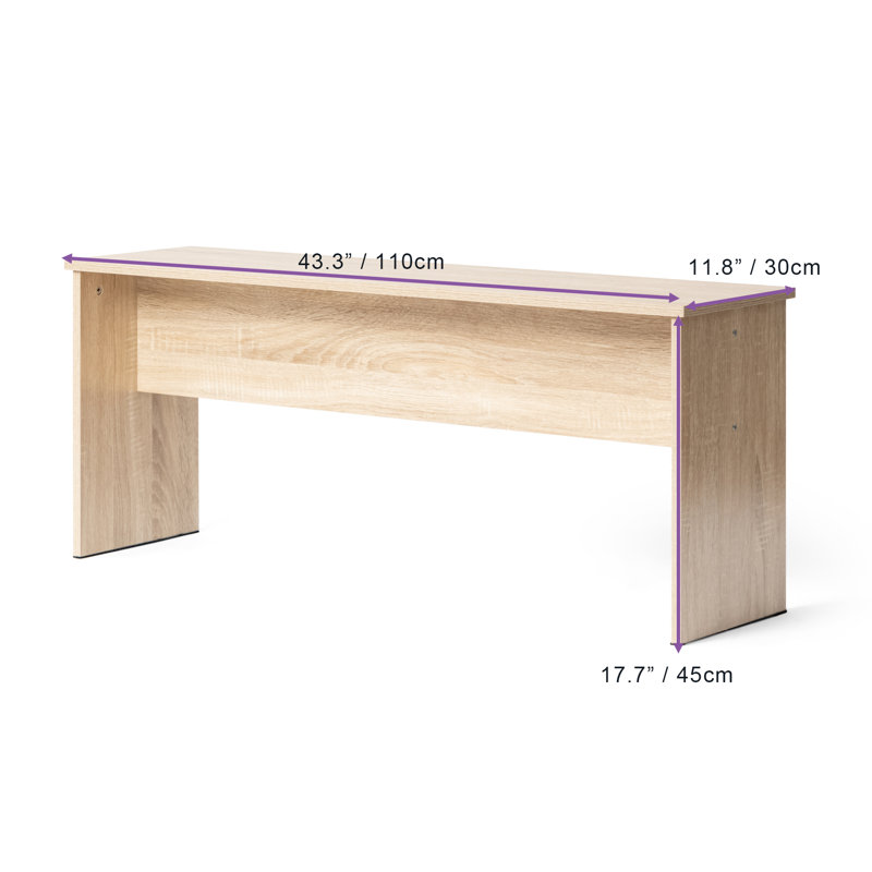 Banc de hall d'entrée moderne Modern Farmhouse, H 17,7 po x l 43,3 po x P 11,8 po