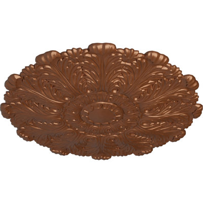 Endurathane Durham Ceiling Medallion, 31"OD x 1 1/2"P (Fits Canopies up to 4 1/4"), Hand-Painted Polished Copper Finish