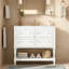 Ensemble de meuble-lavabo élégant avec lavabo et ensemble de meuble-lavabo en céramique encastré élégant avec meuble-lavabo autoportant avec 4 tiroirs et une structure en bois massif durable-111631644