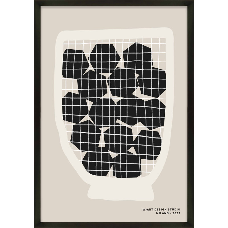 Caoife " Black Hexagons ", Black Framed Paper, 20" H x 14" W x 1.25" D