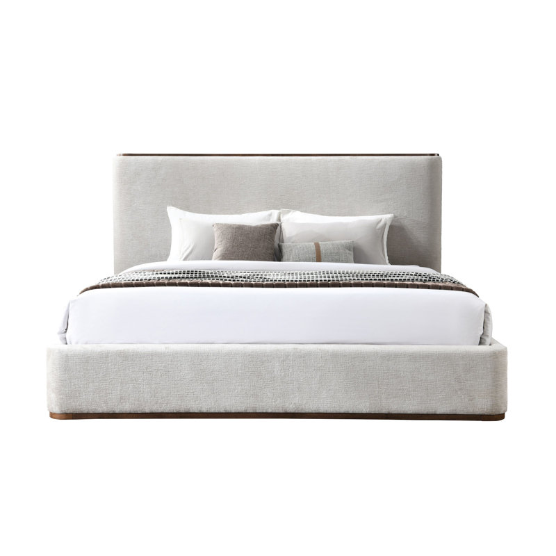Grand lit tapissier gris - 74,44 po Long et large: 90,69 po