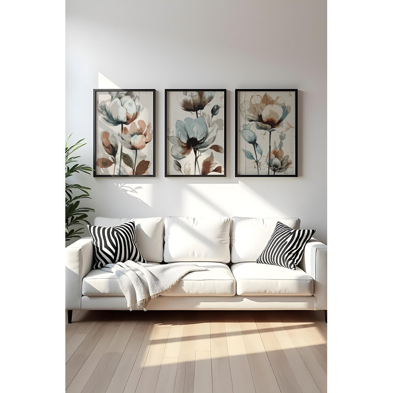 Peinture décorative en panneau de fibres à densité moyenne (3 pièces), H 11,8 po x l 15,7 po