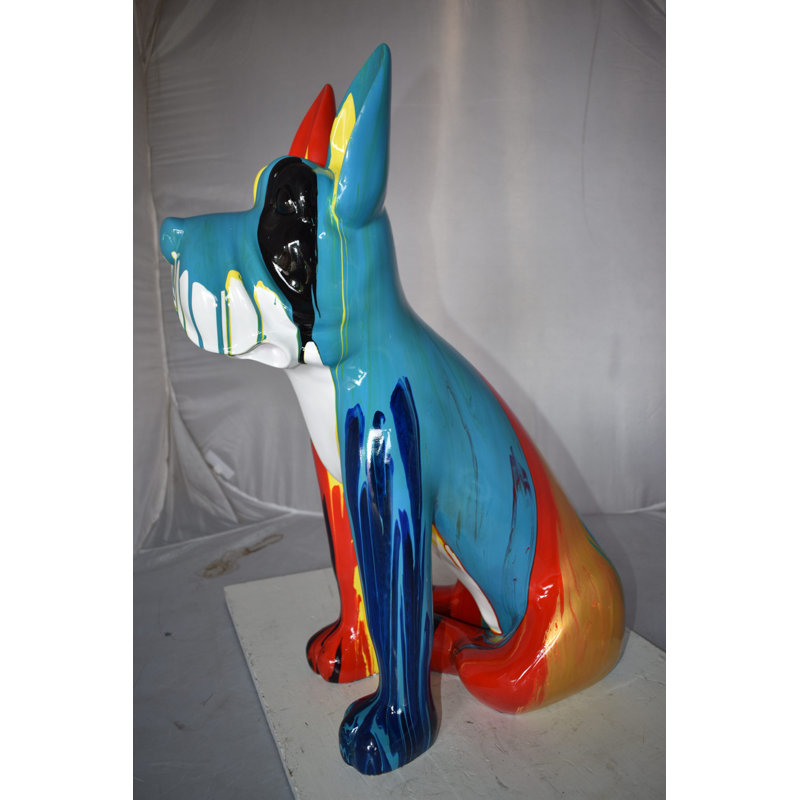 Modern Art Of A Graffiti Great Dane Dog Made Of Resin Size: 20" X 11" X 28"H