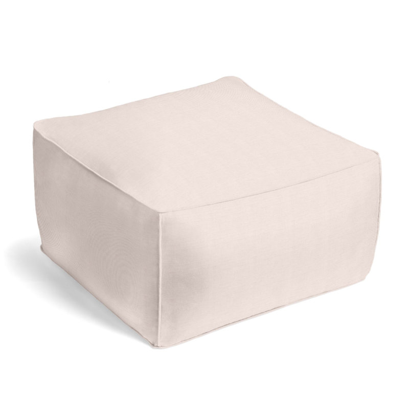 Upholstered Pouf, Cameo 100% Linen