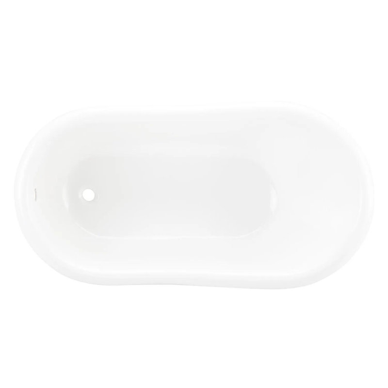 Baignoire de trempage sur pattes en fonte 57 po Erica, Chrome chrome