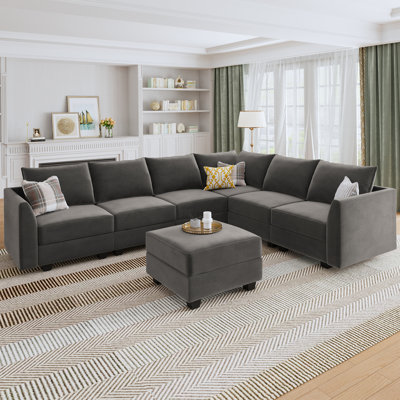 Tremee Velvet Modular U-Shaped Corner Sectional