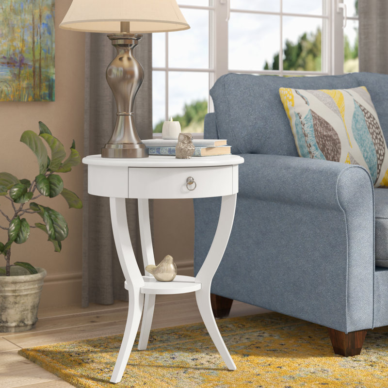 Beekman End Table with Storage, White
