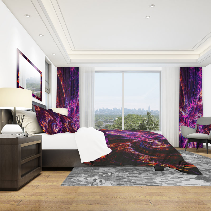 Abstract Tidal Wave At Night - Ensemble de housse de couette Abstract - Microfibre de polyester