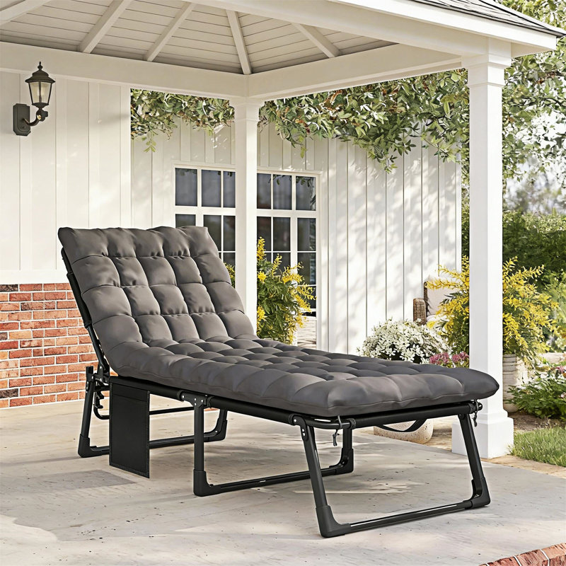 Outdoor Lounge Chair Recliner Chair, 1, Gray