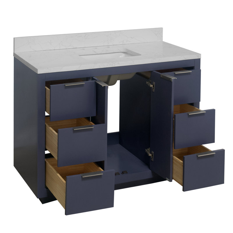 Ensemble de meuble-lavabo simple 48 po Anastazia, Gris marine