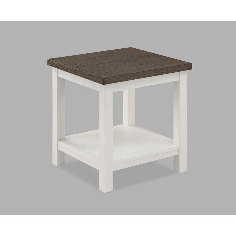 Table de bout de style campagnard avec plateau rectangulaire en bois 1pc