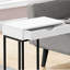 Table d'appoint, en forme de C, bout, côté, collation, tiroir de rangement, stratifié blanc, métal noir
